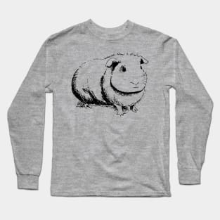 Guinea Pig Charcoal Funny Cute Long Sleeve T-Shirt